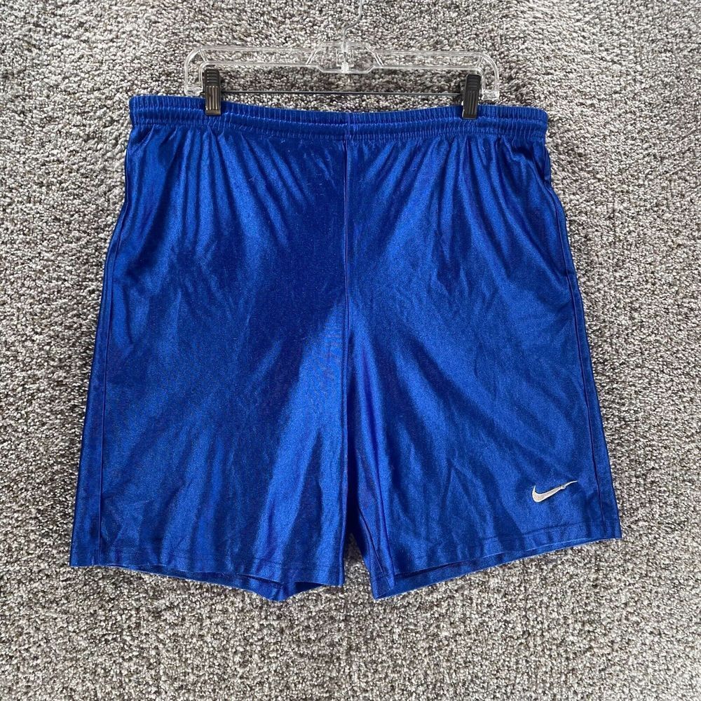 Vintage Nike Dazzle Shorts Men’s Large Blue Athletic Gym Made In USA Dwawstring
